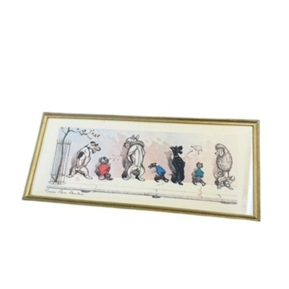 VTG Boris O'Klein Comme Nos Maitres Framed Print Dirty Dogs of Paris Art RARE - Picture 1 of 9